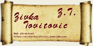 Živka Tovitović vizit kartica